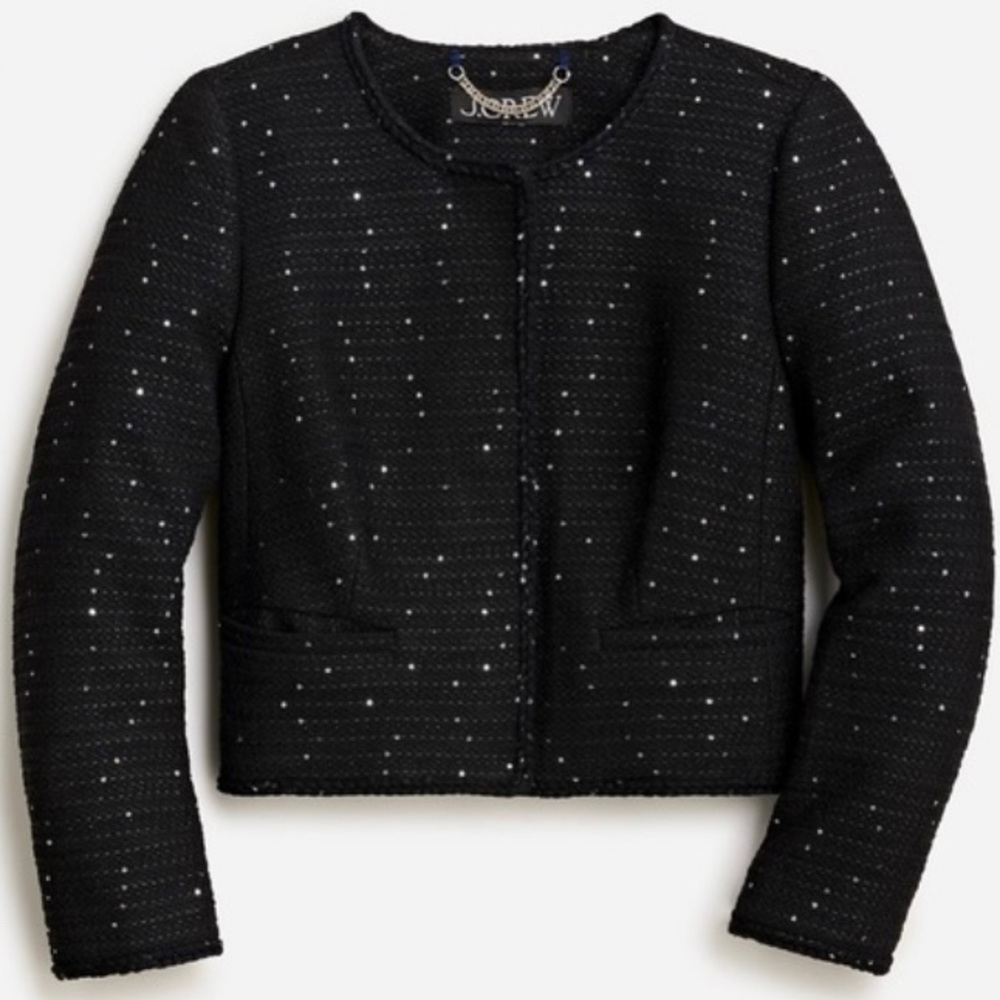 NWT JCrew Louisa lady jacket in sequin tweed